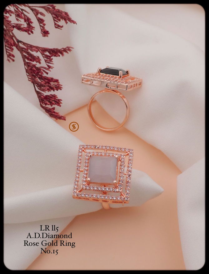 Lr Rose Gold And Silver Ad Diamond Ring Wholesalers In Delhi
